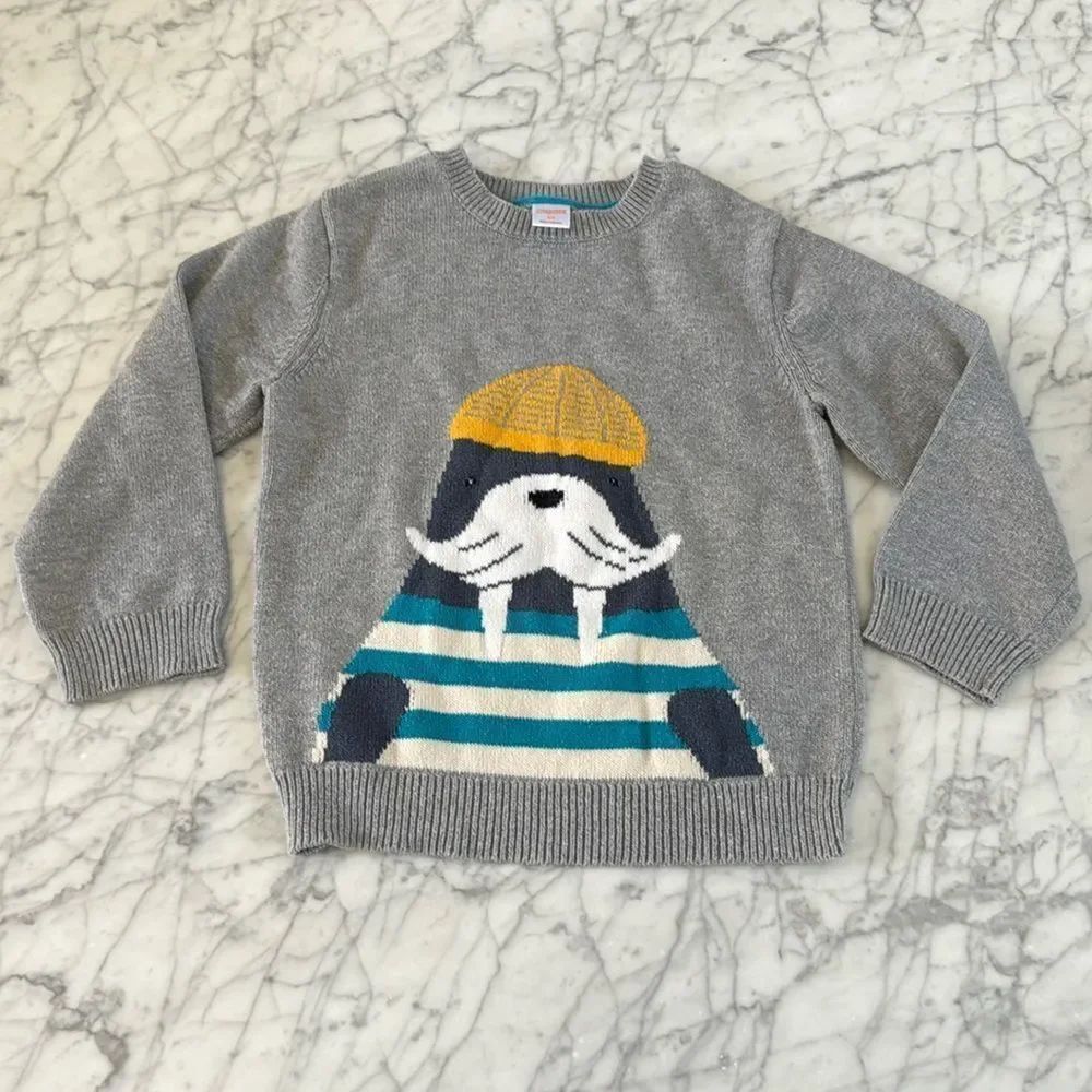 Gymboree 2015 Walrus Anchors Away Sweater Sz 5T